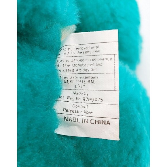 Vintage Bulldog Plush By Liberty Toy Stuffed Animal w/Collar Teal 12" - Picture 4 of 4